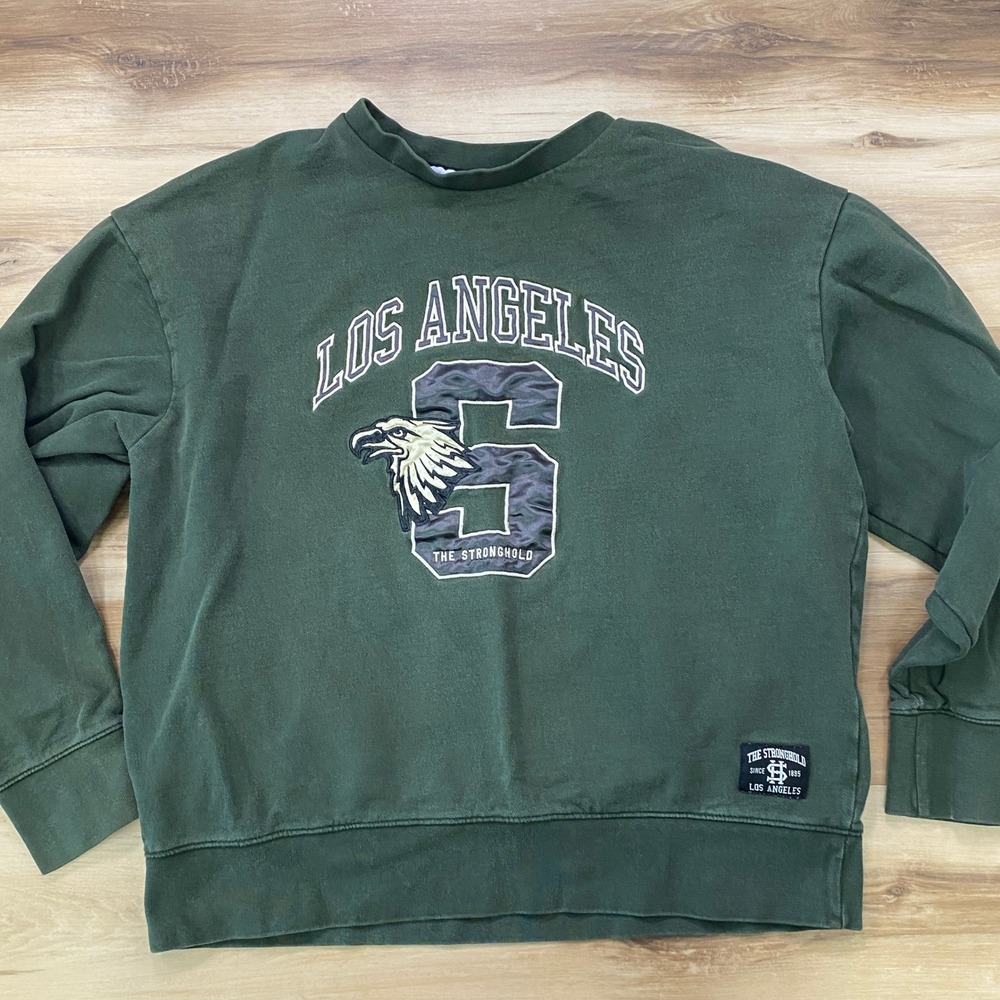 The Stronghold Sweatshirt XL Los Angeles Graphic Cotton Relaxed Green